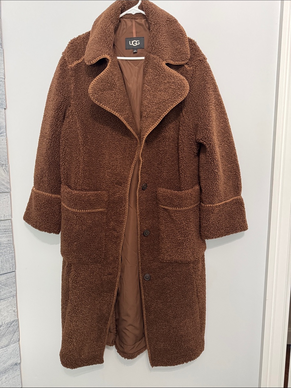 UGG Women's Brown Teddy Long Coat